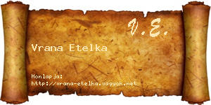 Vrana Etelka névjegykártya